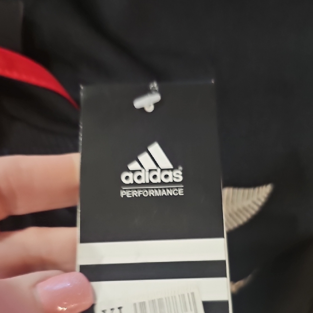 Adidas Black Jersey with Red Trim and Green Detail Vintage - Picture 9 of 9